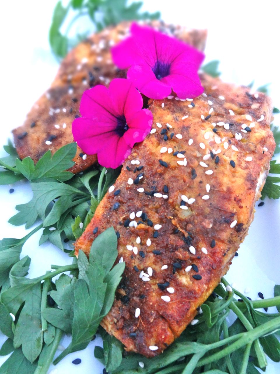 Scrumpdillyicious TandooriSpiced Grilled Salmon & Curried Couscous