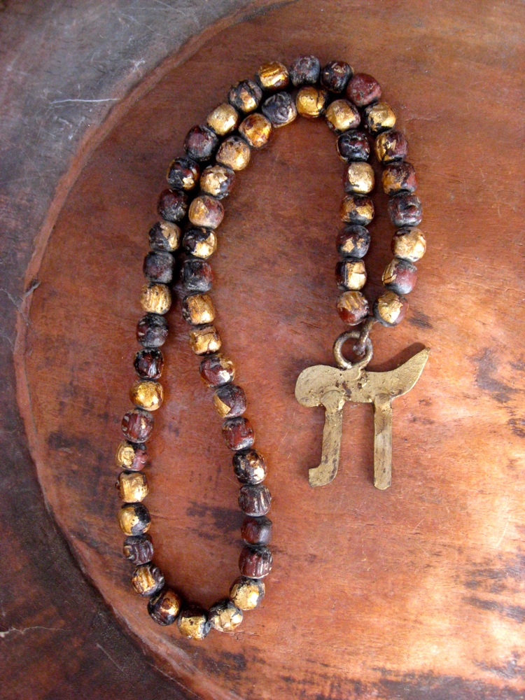 Magical Mystical Geeky Chic Pi Necklace Tibetan beads Kabbalah pendant