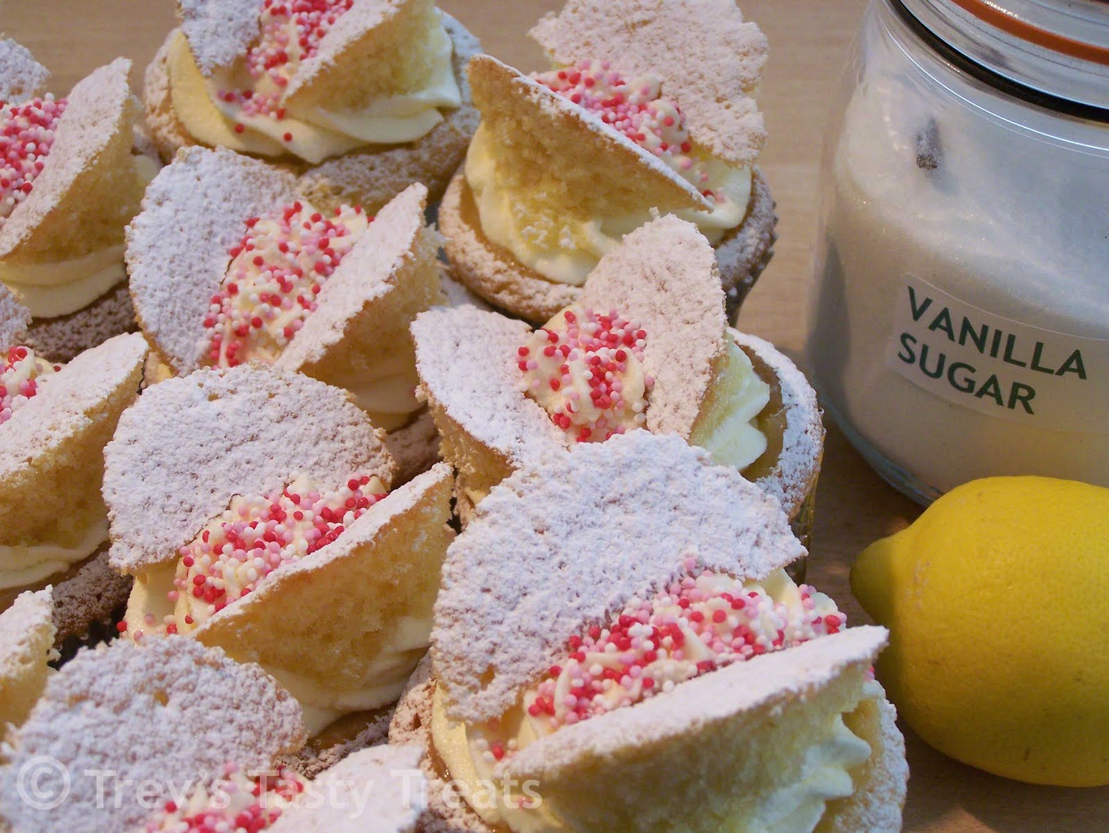 Trev's Tasty Treats Lemon and Vanilla Butterfly Cakes