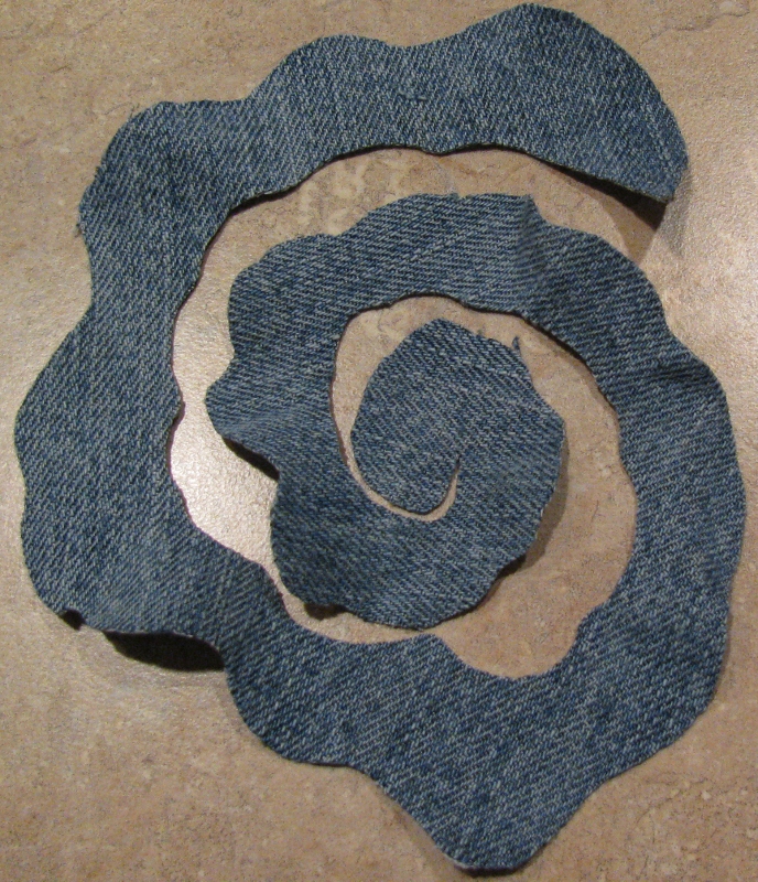 как сделать цветок из джинса