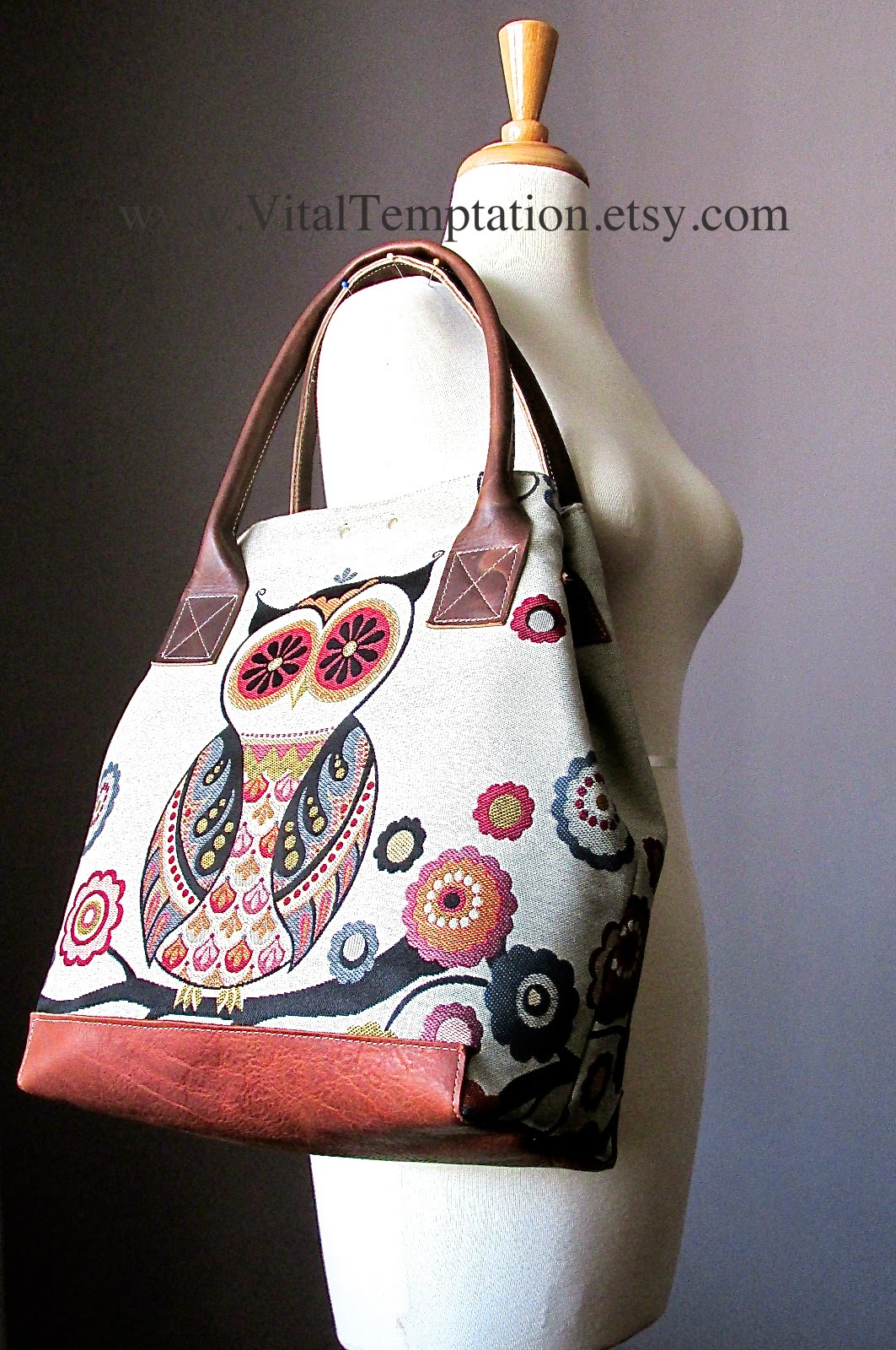 Laboratory of Fashion Owl bag Leather tote bag leather bag Nature Boho bag Market Bag