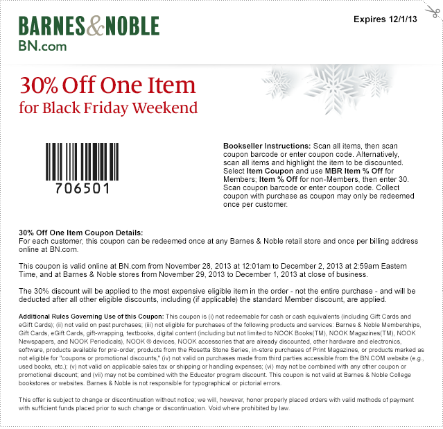 Barns and noble coupon code