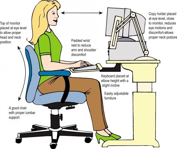 Curved Correct Posture At Computer Desk for Small Room