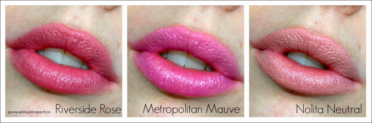 gussy up nyc city proof twistable intense lip color riverside rose metropolitan mauve and nolita neutral review and swatches