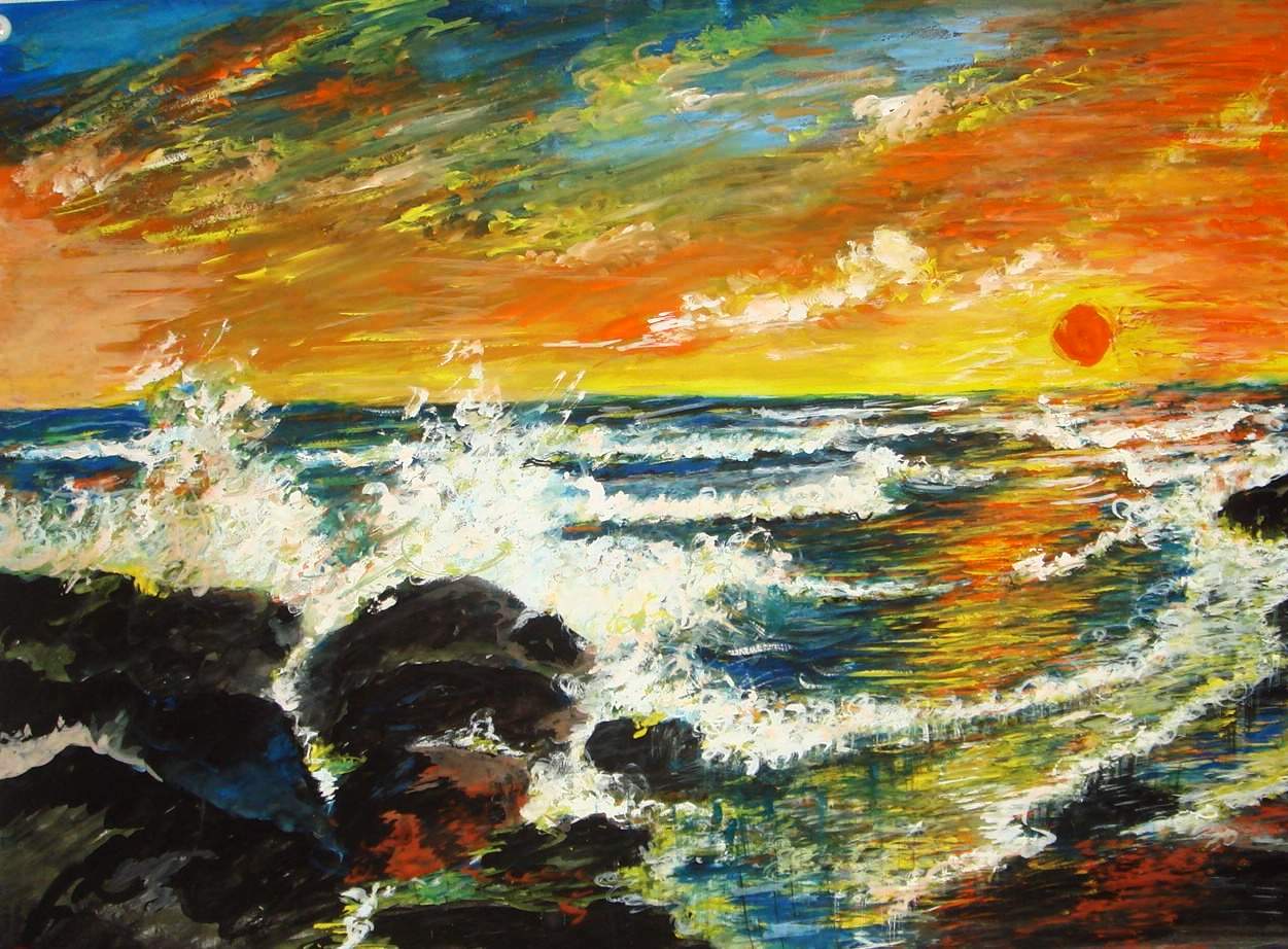 Galery Lukisan: Lukisan Sunset Pantai