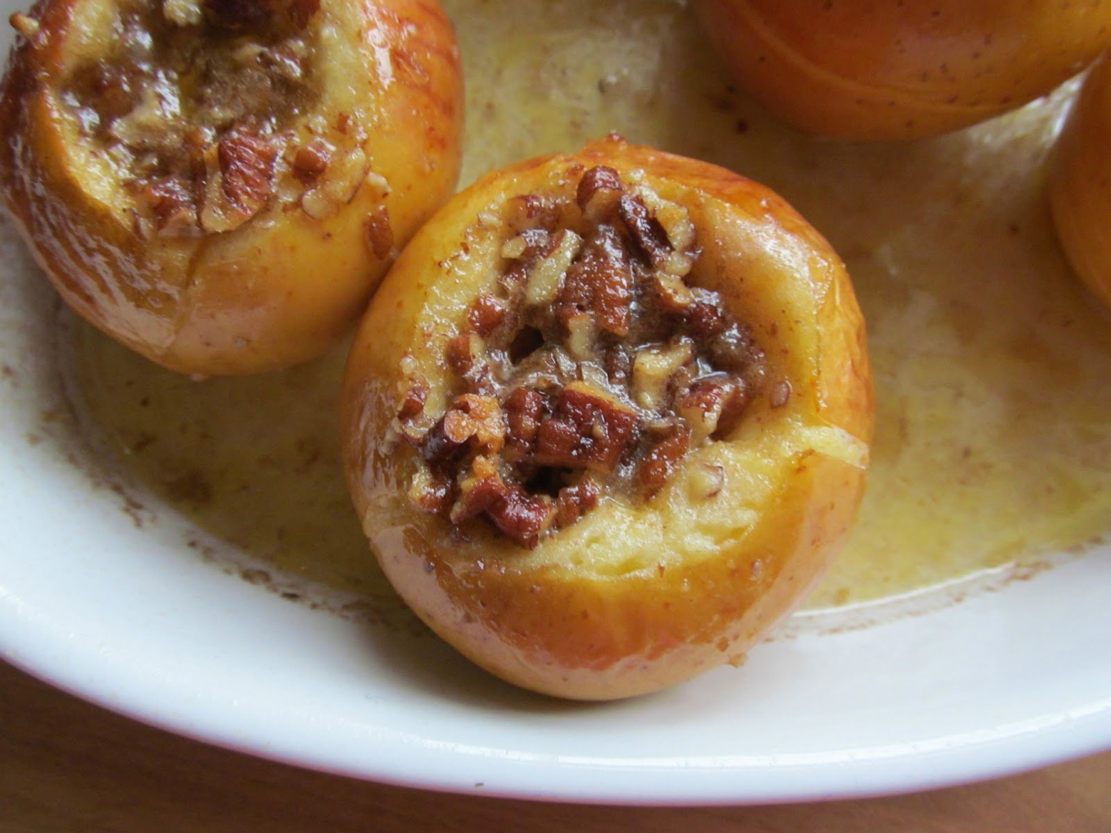 Good Food, Shared Pecan and Maple Syrup Baked Apples