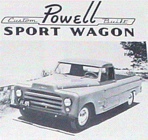 2 Powell Sport Wagon 1955 1956 1957 Bumper Sticker 2.5" x 9"  2 For $10