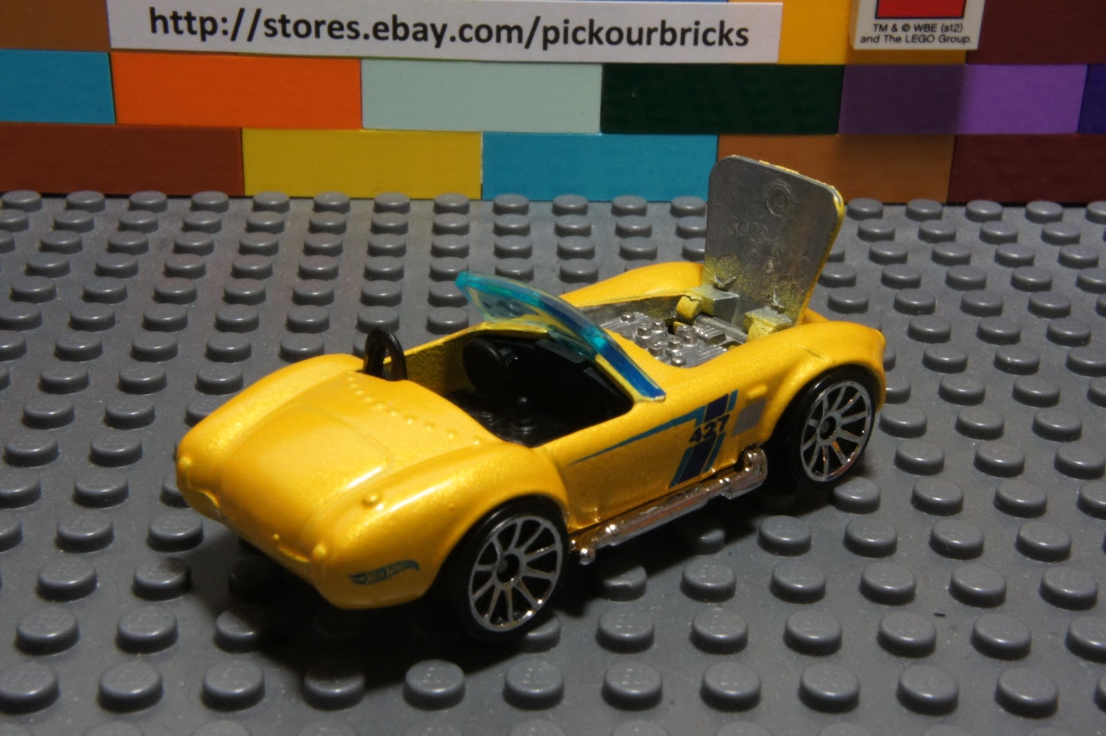 Hot Wheels Yellow Shelby Cobra 427 s C Coupe Convertible Rising Hood