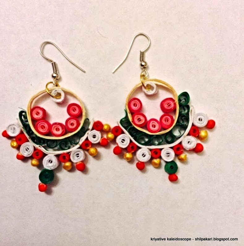 FASHIONABLE QUILLED CHANDBALI EARRINGS KRIYATIVE KALEIDOSCOPE