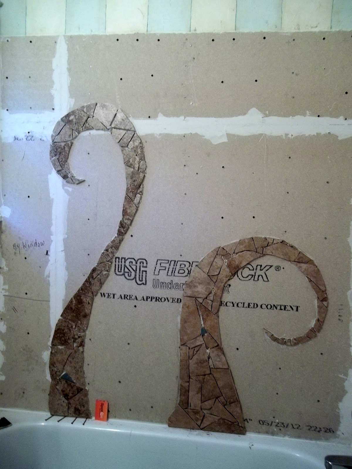 Tile Bathroom Yourself diederich trash craft: broken tile mosaic in bathroom Tile Bathroom Yourself diederich trash craft: broken tile mosaic in bathroom