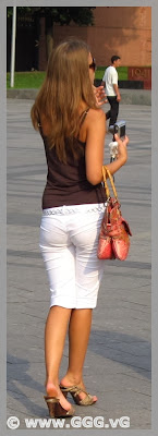 Girl wearing white breeches