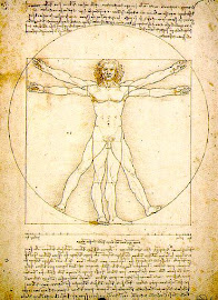 Leonardo Da Vinci y el hombre de Vitruvio