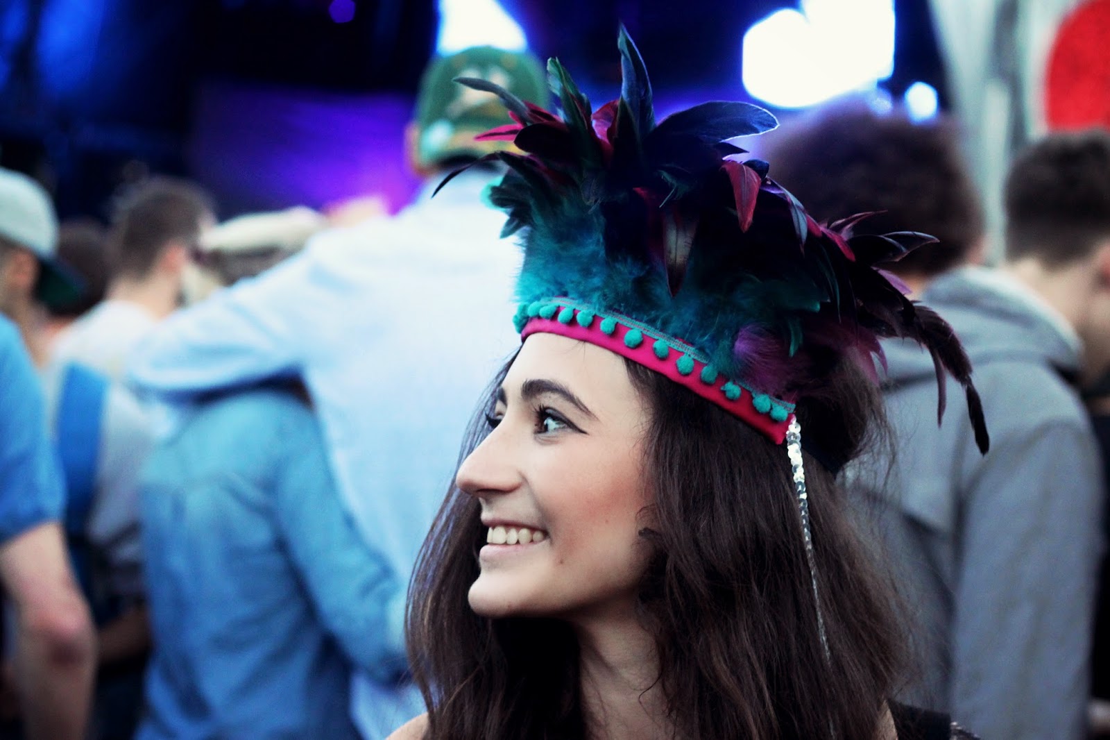 Dulcie's Feathers, festival style, feather headdress, Love Saves the Day, Bristol