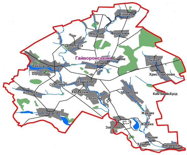 Карта Гайворонського району