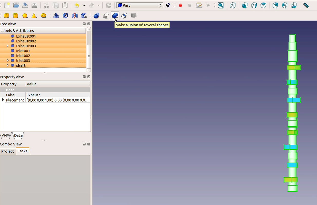 FreeCAD tutorial Engine 4 camshaft