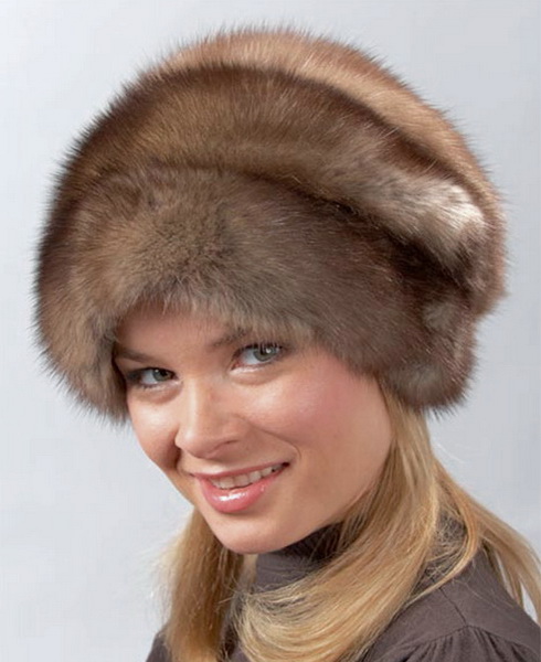 Женские зимние шапки из норки