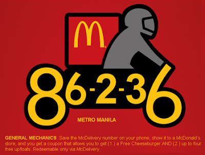 Mcdo free delivery MENU CHANGE OVER. We will be switching to the breakfast menu. Please complete your order before the timer expires. Ok. The store in your area is closing in: Delivery Hours Availability. The store in your area is available for delivery till 0. Please complete your order now. Continue. Regular.