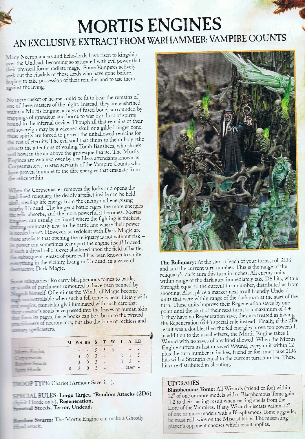 Warhammer Fantasy Battle Tabletop Gaming Mortis Engine & Coven Throne