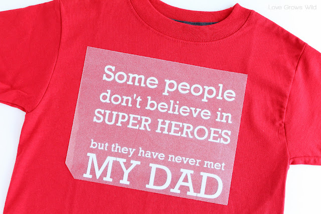 Make your own Super Hero Dad T-Shirt for Kids - Perfect for Father's Day! 
