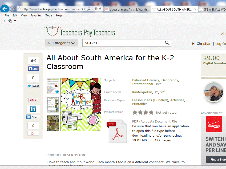 http://www.teacherspayteachers.com/Product/All-About-South-America-for-the-K-2-Classroom-1496241