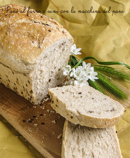 Pane al farro e semi con la macchina del pane