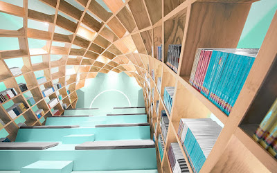 Кокон для читателей в библиотеке Монтерей, Мексика