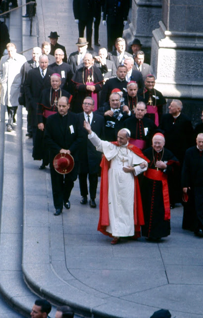 Amazing Historical Photo of Pope Paul VI with Francis J Cardinal Spellman on 10/15/1955 