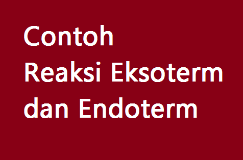 Contoh Reaksi Eksoterm Dan Endoterm Pelajaran Paling