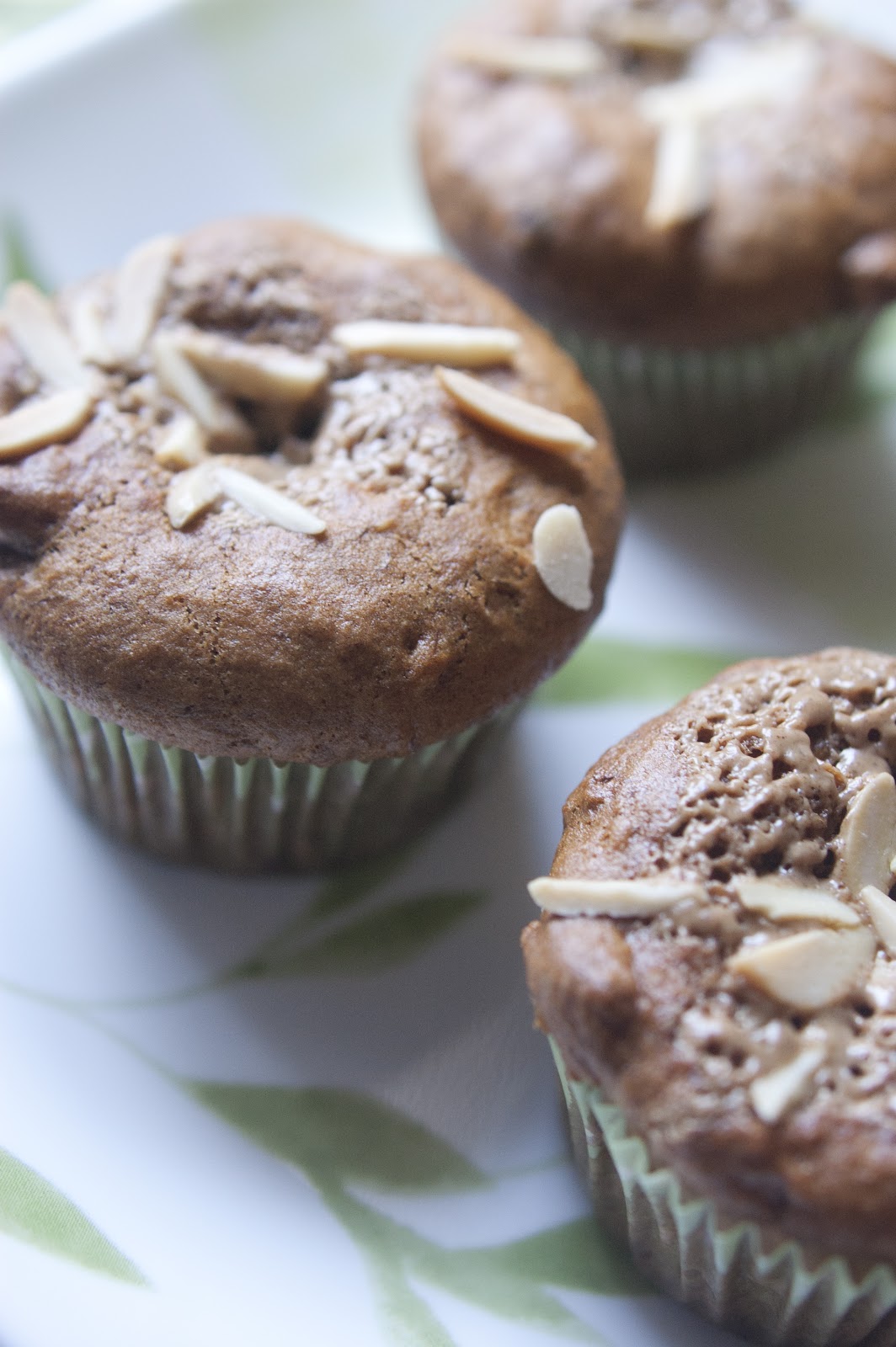 VeganFling Almond Butter Muffins with Bananas & Chocolate Chips