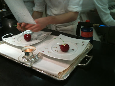 Laurent Jeannin, pastry chef at the Bristol hotel Laurent Jeannin at the Bristol Hotel. Cherries dessert