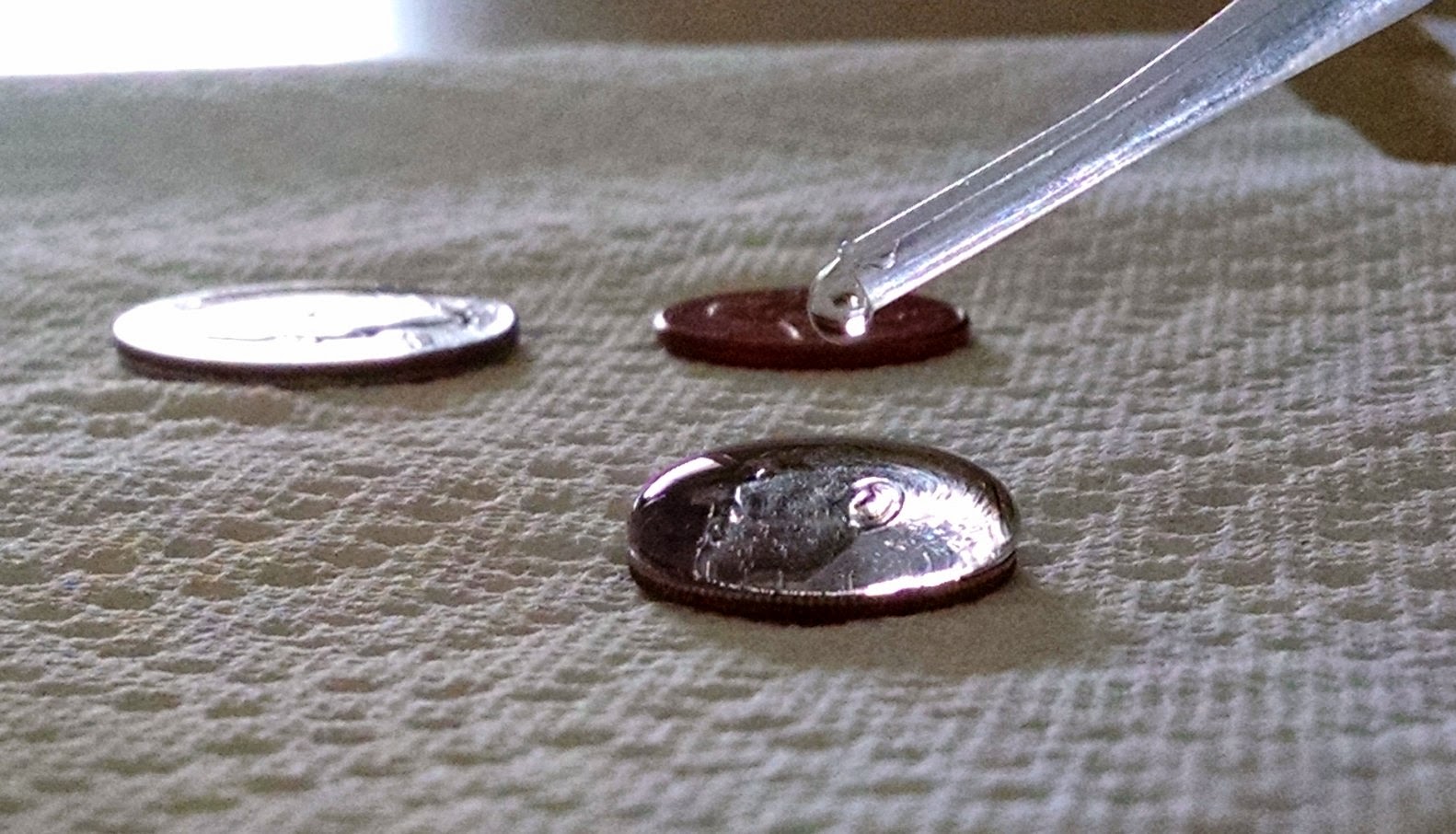Surface Tension Drops of Water on a Coin + Free Printable The