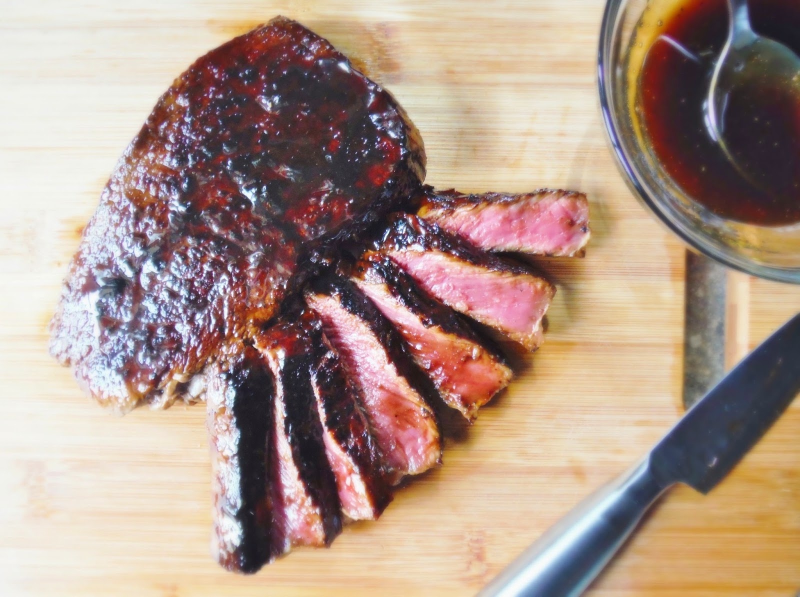 King's Sticky Bourbon Teriyaki Seared Sirloin Steak
