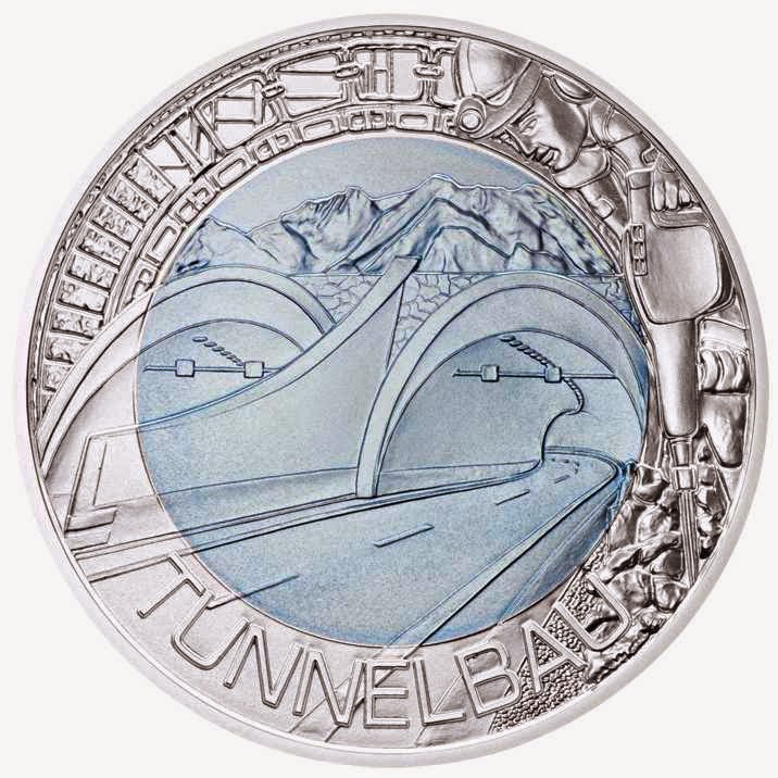 Austria 25 Euro Silver Niobium Coin 2013 Tunnelbau