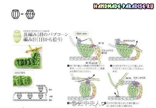 Детский объемный плед крючком. Схема