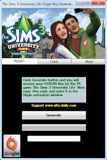 code activation sims 3 university