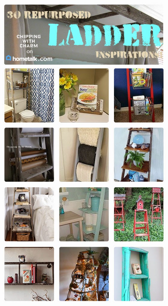 Chipping with Charm: Ladder Love on Hometalk...http://www.chippingwithcharm.blogspot.com/