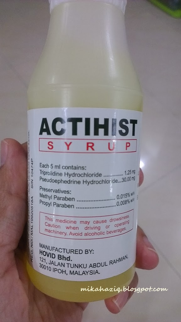 actifed actihist obat selsema untuk kanak-kanak