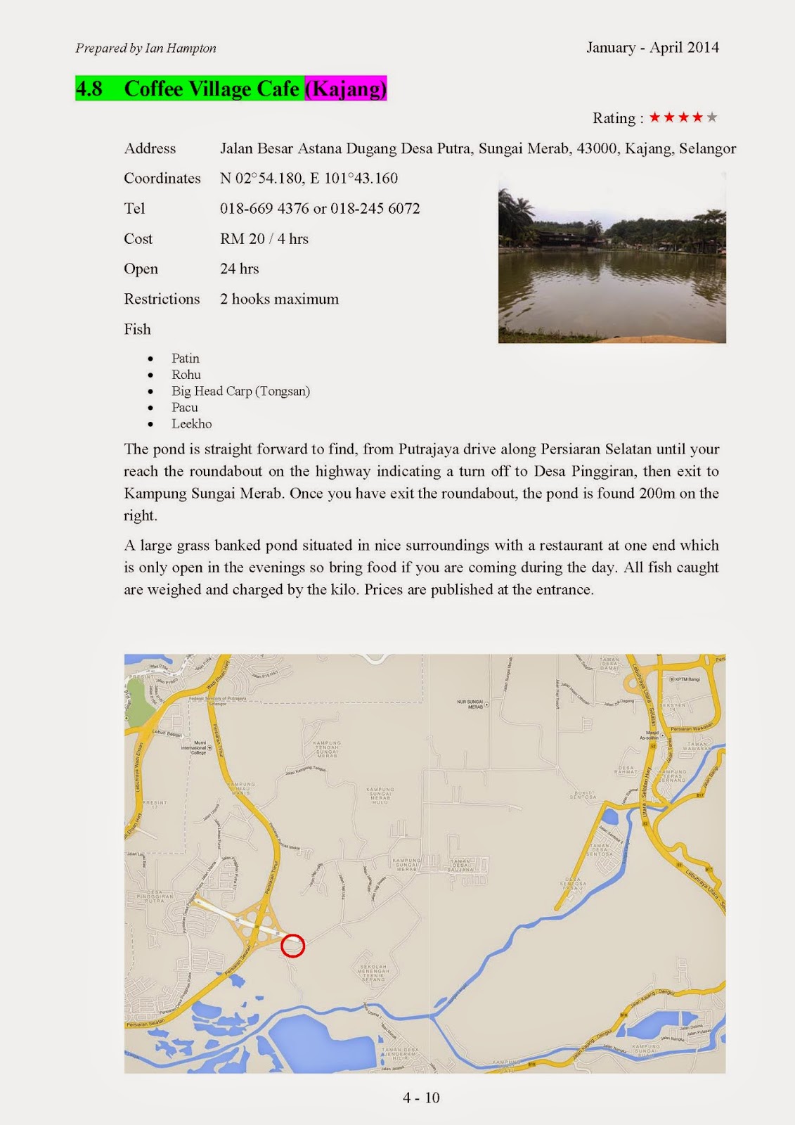 Kolam Pancing Fishing Ponds Selangor Kuala Lumpur Coffee Village Cafe Kajang