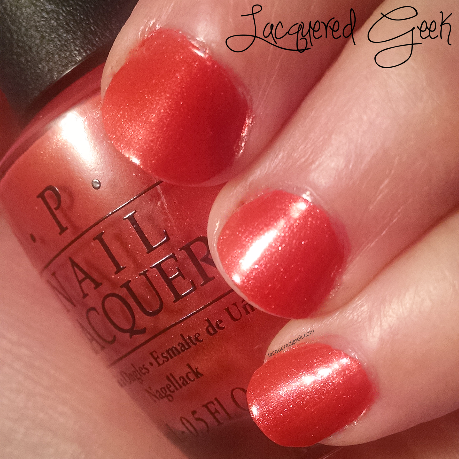 OPI Go With the Lava Flow swatch from the OPI Hawaii collection