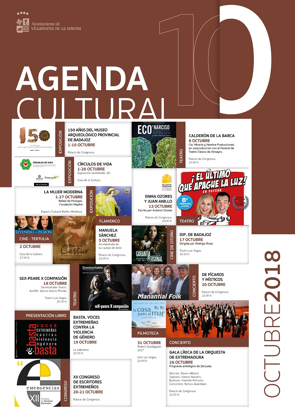 AGENDA CULTURAL OCTUBRE 2018