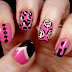 Black White And Pink Nails Looking FANCY