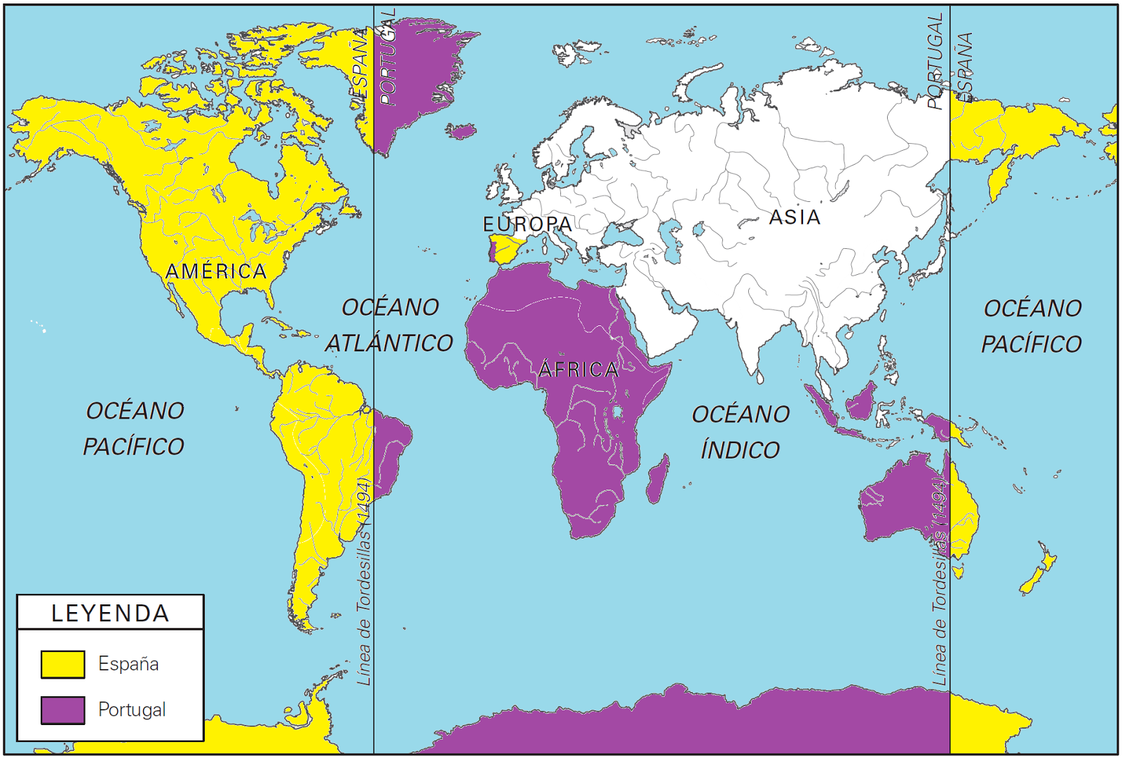 DOS REINOS SE REPARTEN EL NUEVO MUNDO