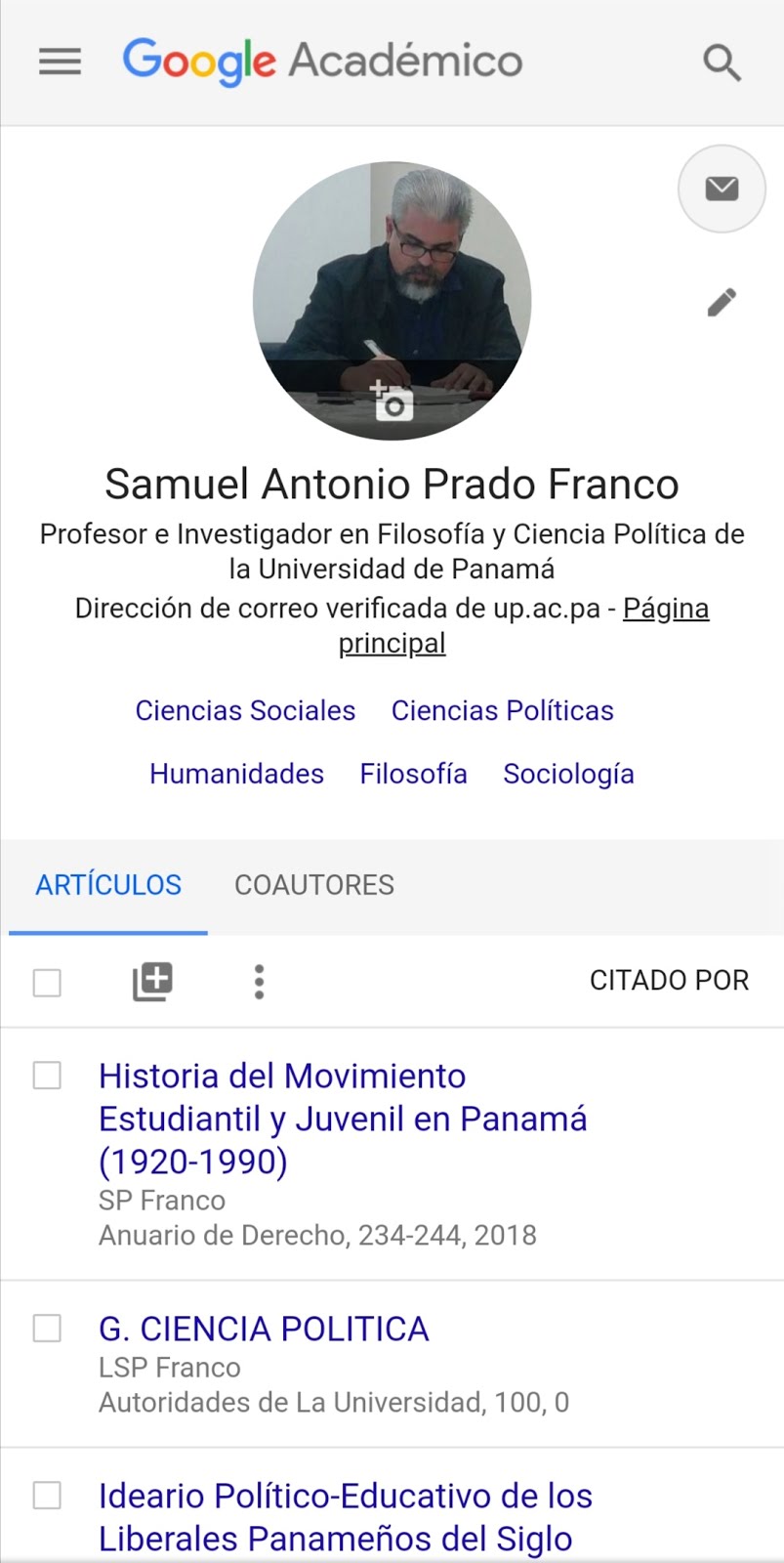 Mi Perfil de Google Académico.