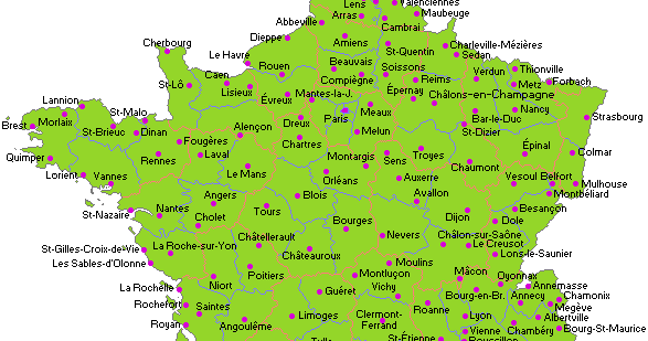 Mapa de Francia Fisico Ciudad