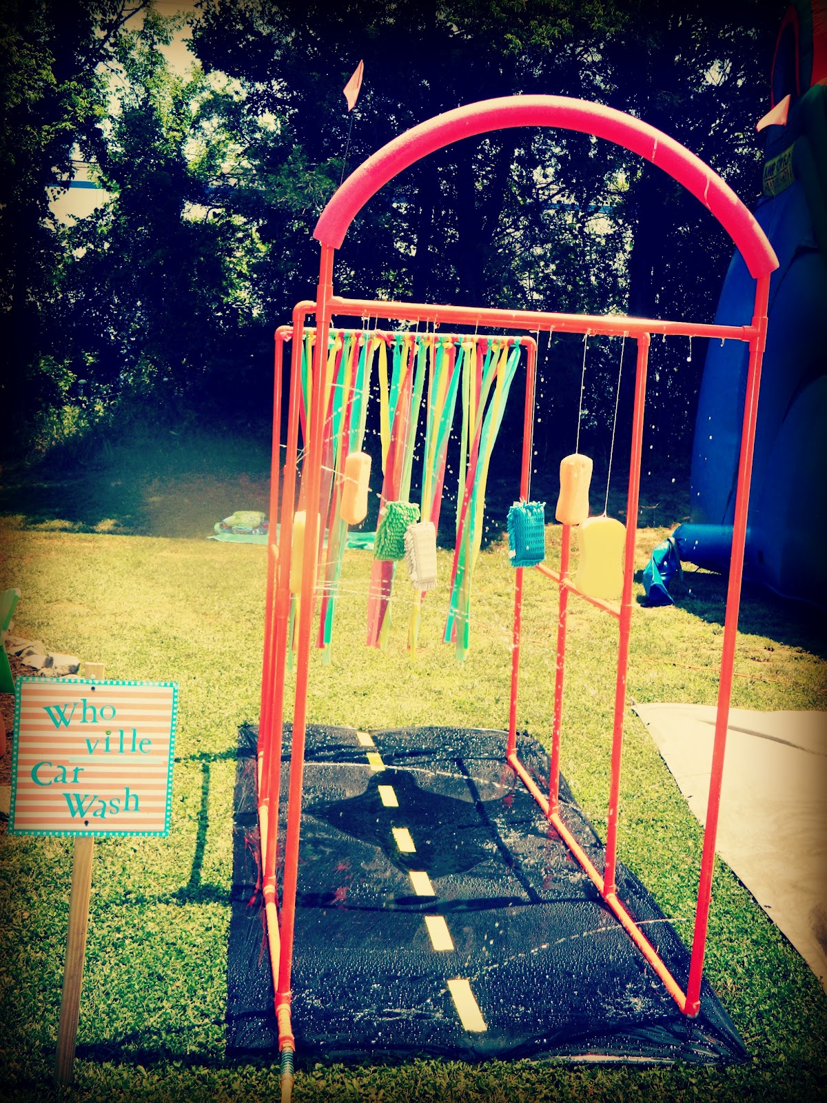 A Boy Named Parker Kid car wash sprinkler DIY