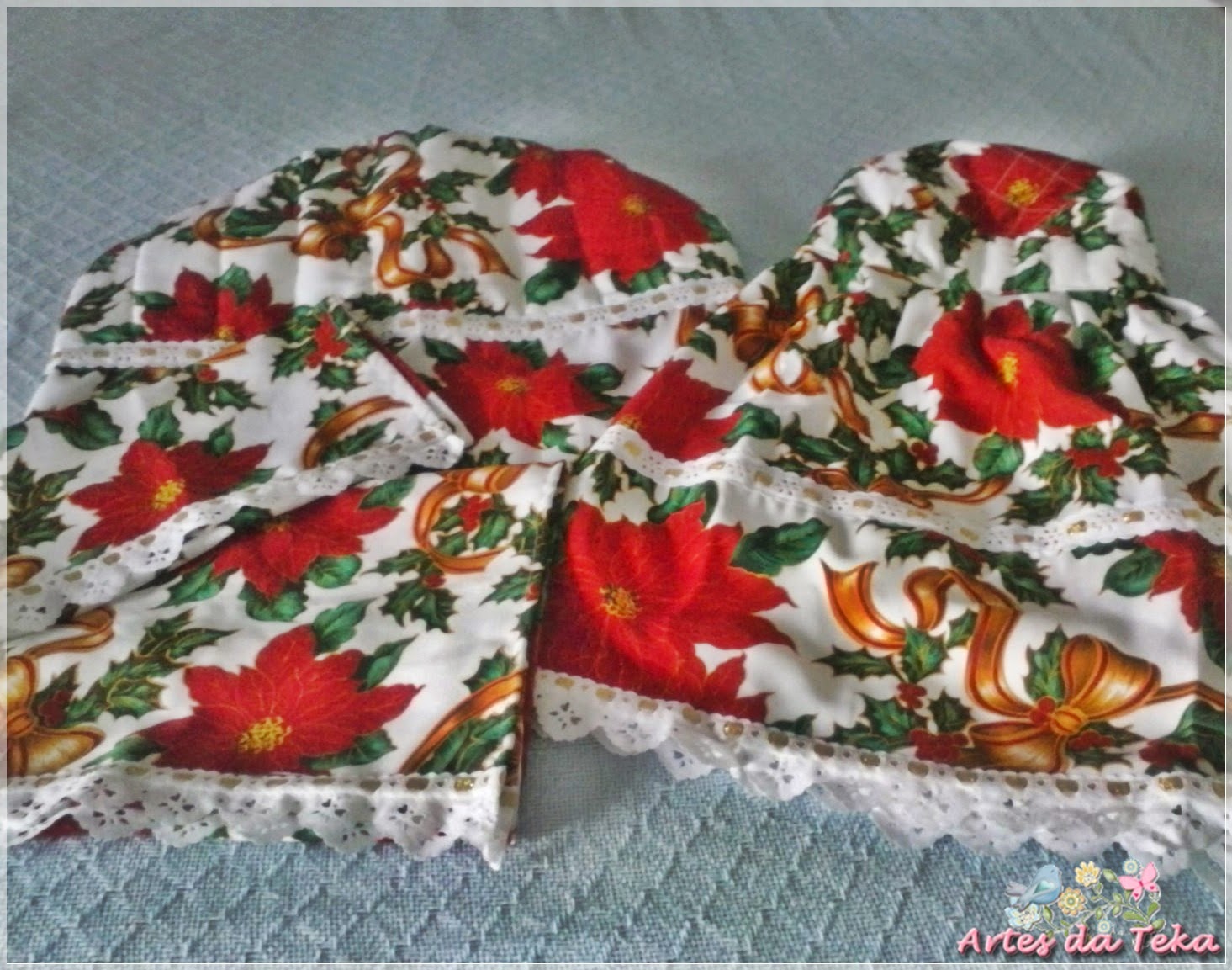 decorar cozinha jogos:ARTES DA TEKA: JOGO DE COZINHA NATALINO ESTAMPADO COM LAÇOS E FLORES decorar cozinha jogos:ARTES DA TEKA: JOGO DE COZINHA NATALINO ESTAMPADO COM LAÇOS E FLORES