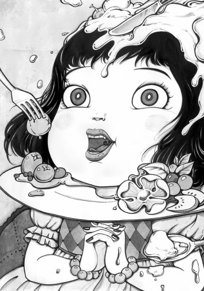 yan wei ilustrações bizarras creepy