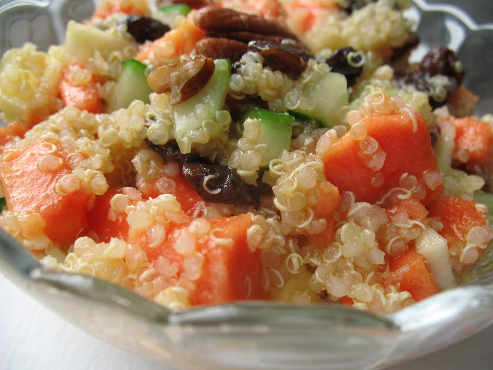 Anna's Table Quinoa Papaya Salad with a Curry Vinaigrette