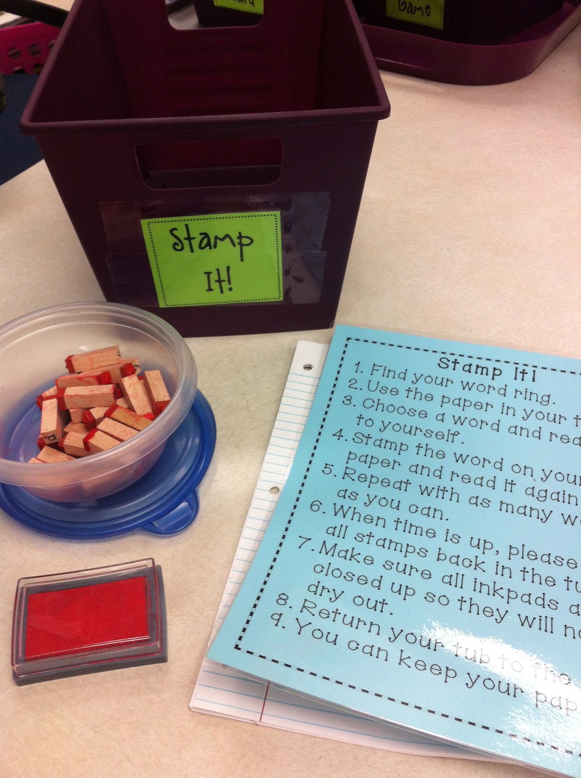The Common Core Classroom Daily 5 Word Work Tubs