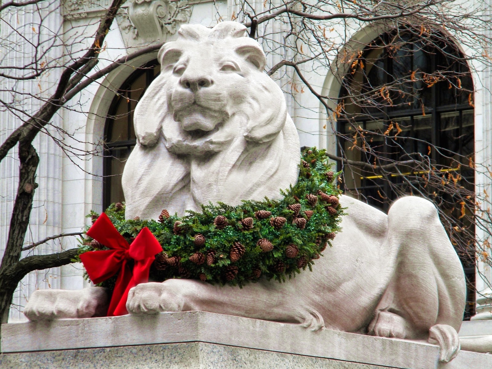 New York City Public Library Lions Patience and Fortitude Public Domain